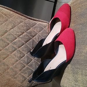 Torrid Multicolor Leather Suede Slip On Wedges Shoes